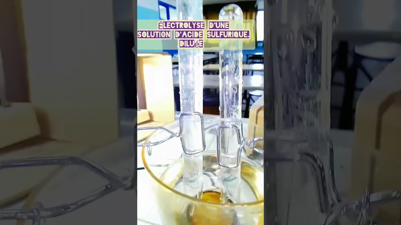 &Eacute;lectrolyse d'une solution d'acide sulfurique dilu&eacute;e