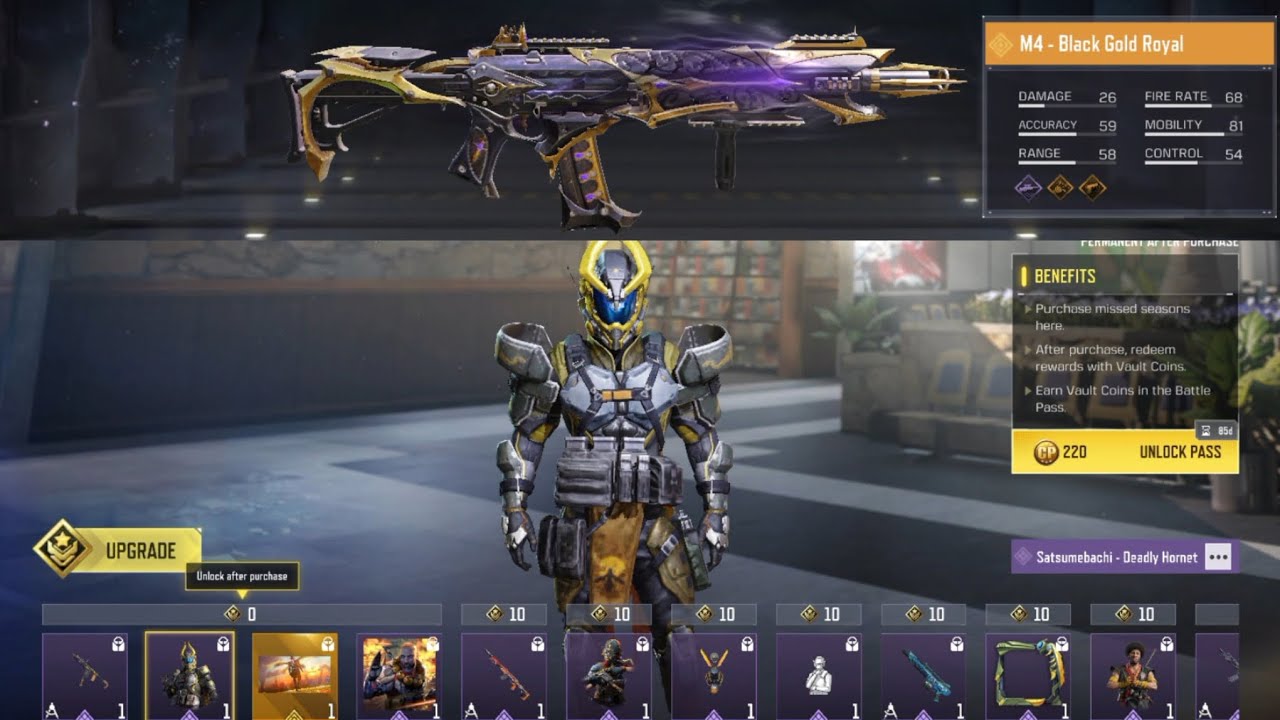 Buying Battle Pass &  unlock Free M4 Black Gold Royal 😍#callofduty #cod #foryou #gaming #codmobile 