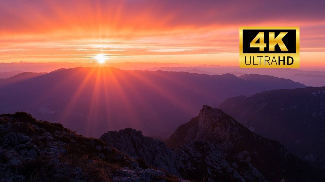 Mountain Sunset with Soothing Nature Sounds
