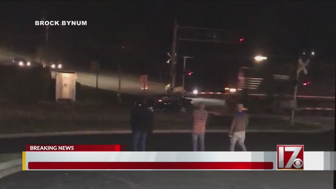 Video shows empty car hit by train in Cary