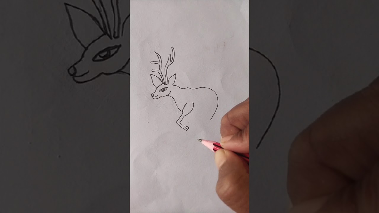 How to draw a Deer 🦌 Drawing ll Deer Drawing Very Easy ll#art #deer #easydrawing #viral #video 