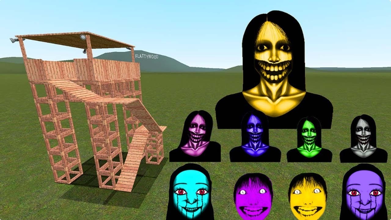 Kuchisake Onna Family Vs Towers In Garry's Mod (Part 1)