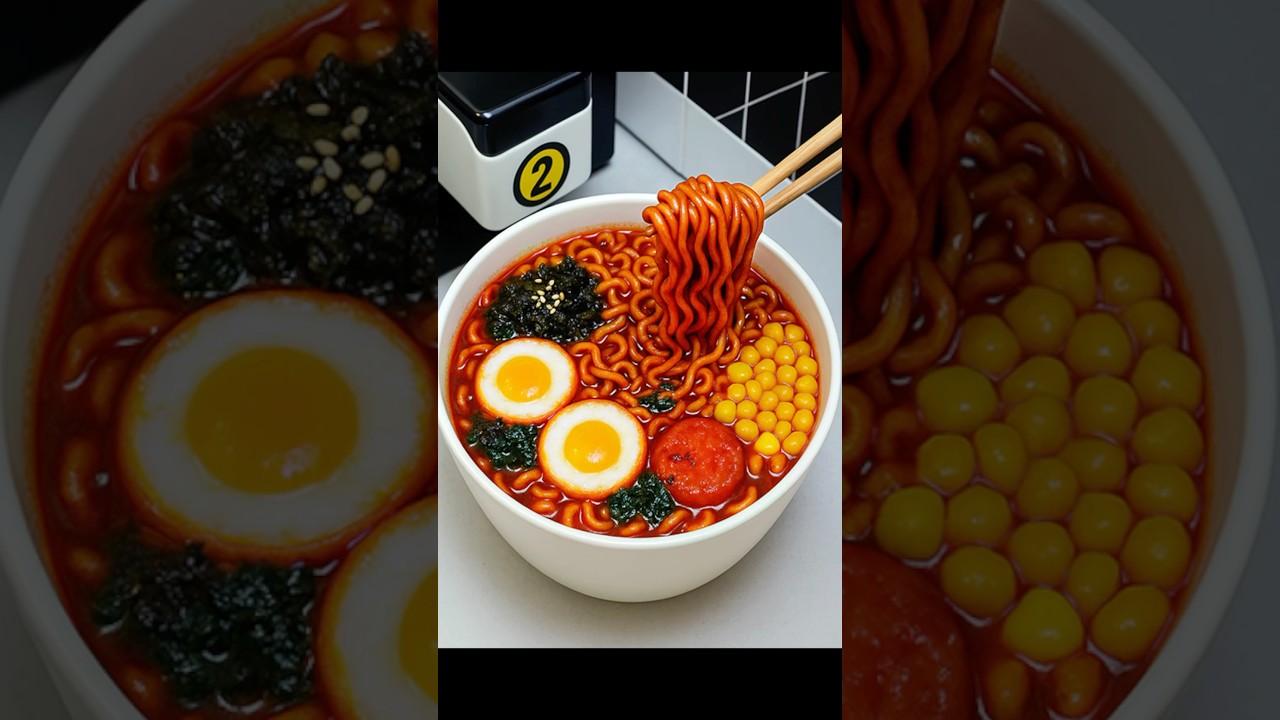 Вкуснятина! Лучший рецепт рамэна Булдак. Удивительный магазин рамэн без персонала / уличная еда