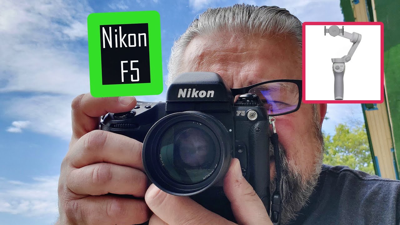 Nikon F5 Professional 35mm Film Camera NYC Photo Class 145 + DJI OM 4 SE Smartphone Stabilizer