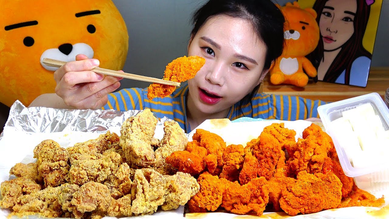 네네치킨 신메뉴 매콤치즈스노윙 스노윙치즈 치킨 먹방 Mukbang