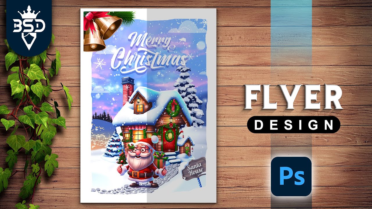 Merry Christmas Flyer Design in | Photoshop 2021 Tutorial |