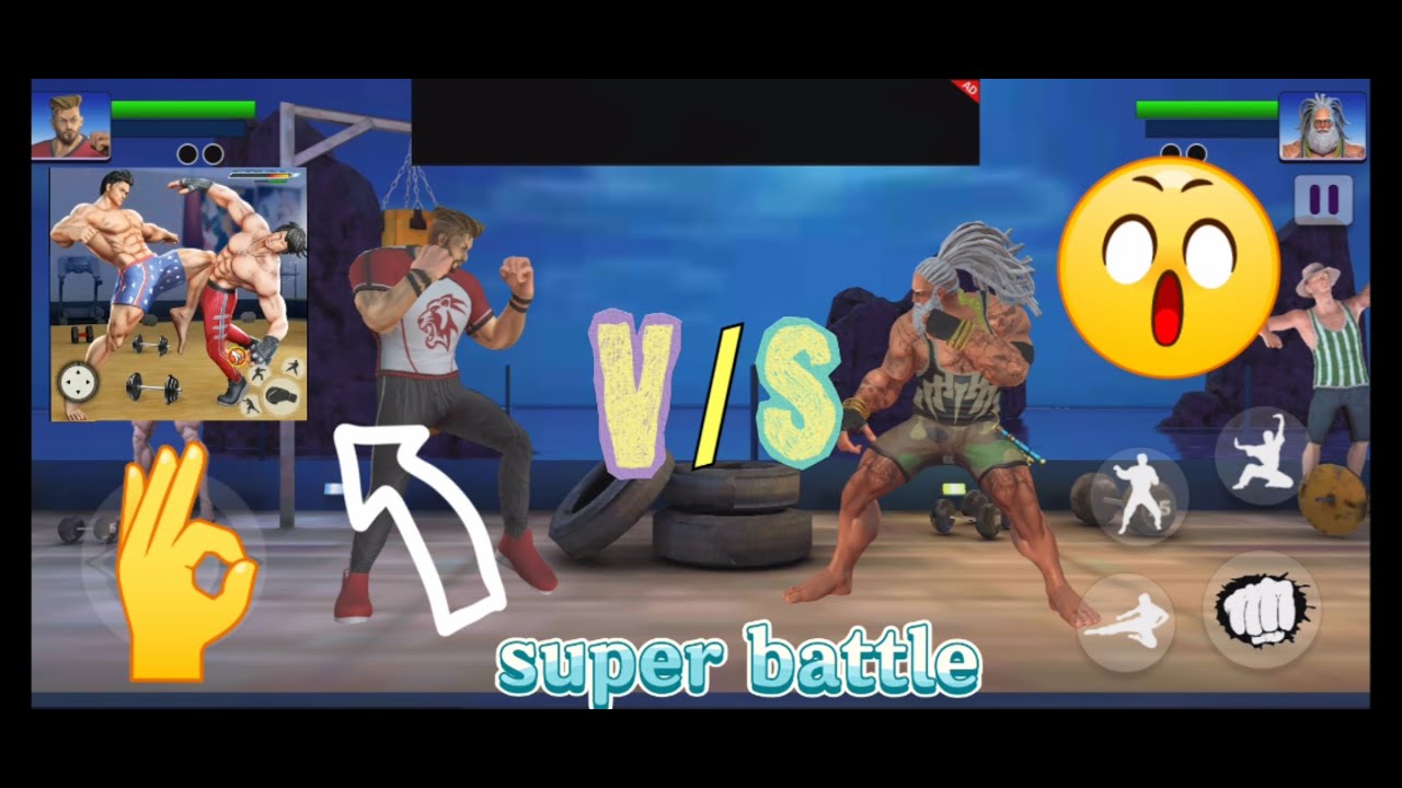 GYM FIGHTING.GAMEPLAY.SUPER BATTLE. 