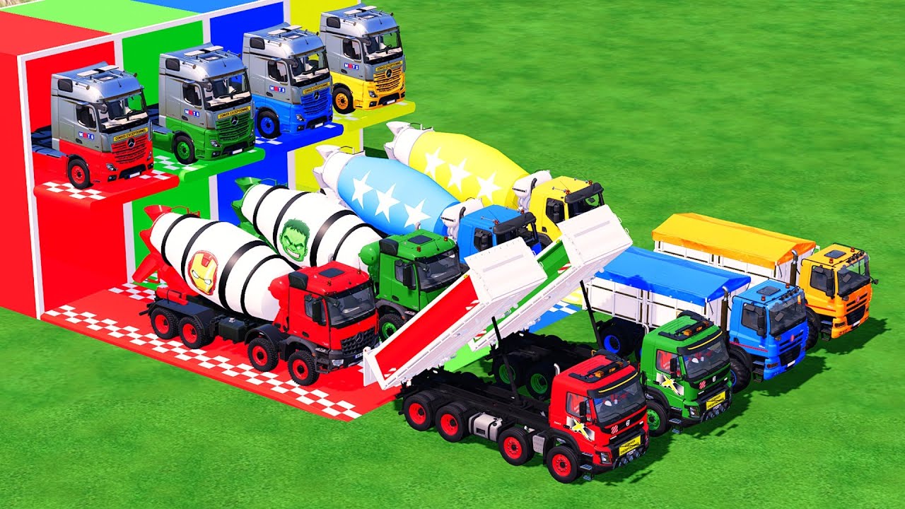 Транспортировка компанией Transporting by Colors - Полностью красочный бетоносмесительный грузови...