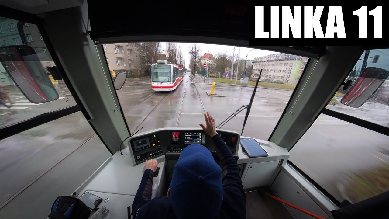 Linka 11 Brno -- Lesná, Čertova rokle - Mendlovo náměstí [Škoda Anitra 03T6] [Tram Cab View]