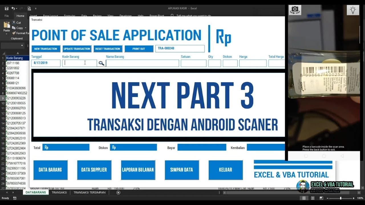 TOMBOL UPDATE | TOMBOL RESET | TOMBOL PRINT OUT | APLIKASI KASIR PART 2 | EXCEL & VBA TUTORIAL