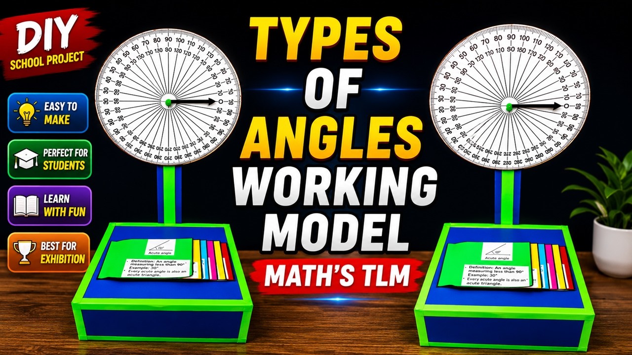 types of angles working model - maths tlm project - creative - diy | craftpiller