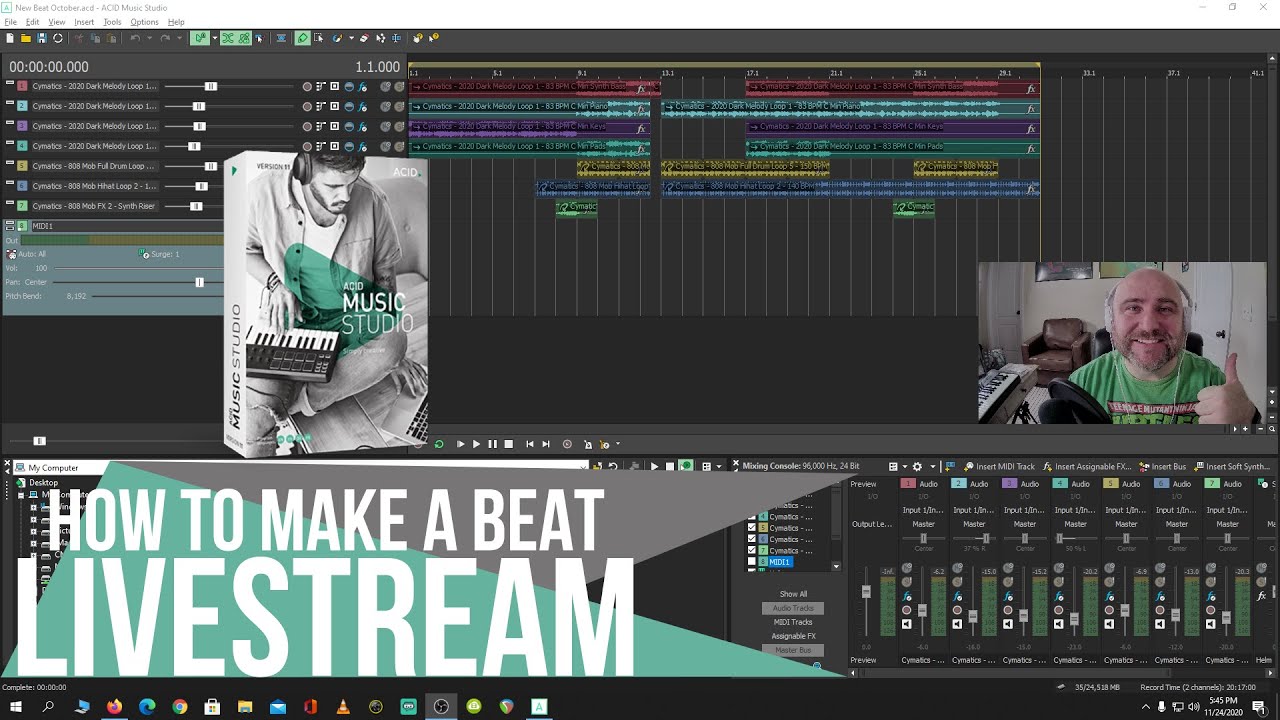 MAGIX Acid Studio 11: Основы создания битов | Учебное пособие по прямой трансляции