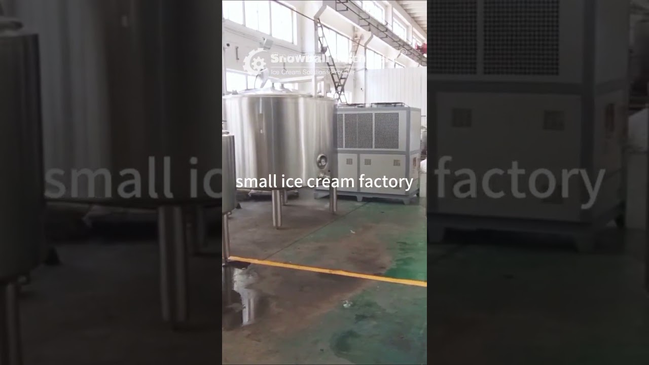 small ice cream factory production line machines manufacturer, mixer, continuous freezer, filler