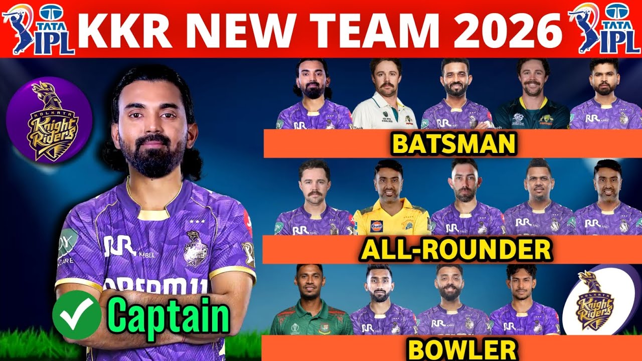 IPL 2026 | Полный состав Kolkata Knight Riders | Новый состав KKR 2026 | Список игроков команды K...