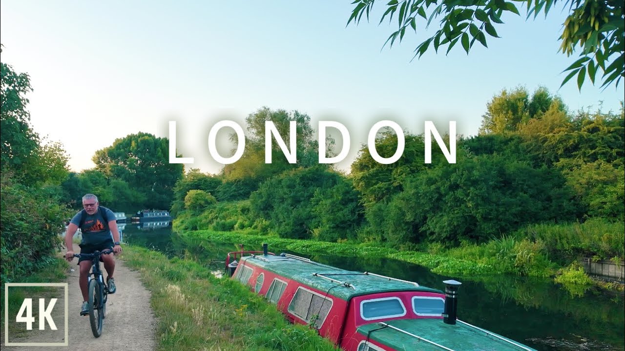 London Walk Along Grand Union Canal to Brentford at Sunrise 4K