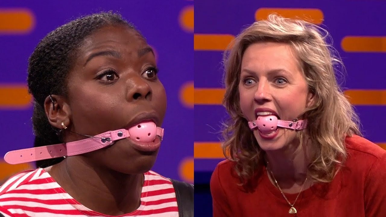 Imanuelle Grives and Leonie ter Braak ballgag challenge