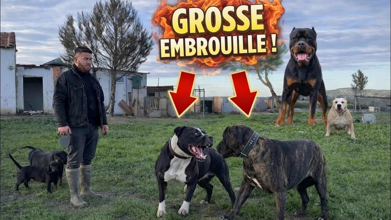 Sky allait attaquer le nouveau Cane Corso ! Je l'ai sauvé de justesse... Festin pour les chiots !