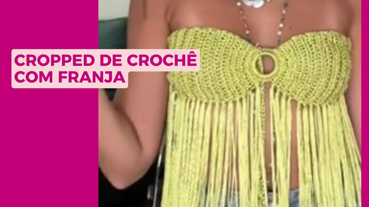 CROPPED DE CROCHÊ COM FRANJAS