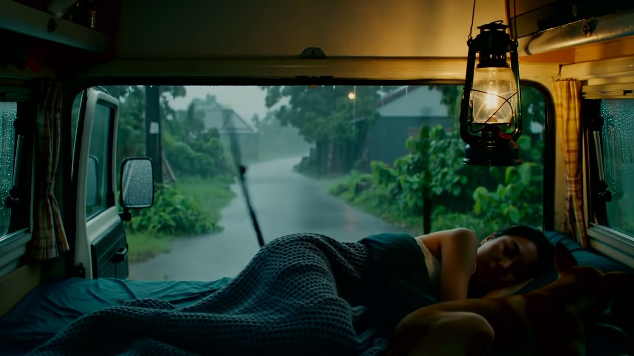 Warm Rain Sounds for Insomnia - 10 Hours of Deep Sleep Rain on a Car Roof