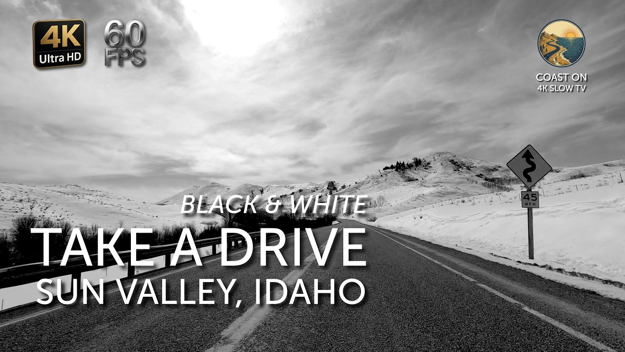 Shadow & Snow: 90 Minutes of Idaho Road Noir | Black & White Slow TV