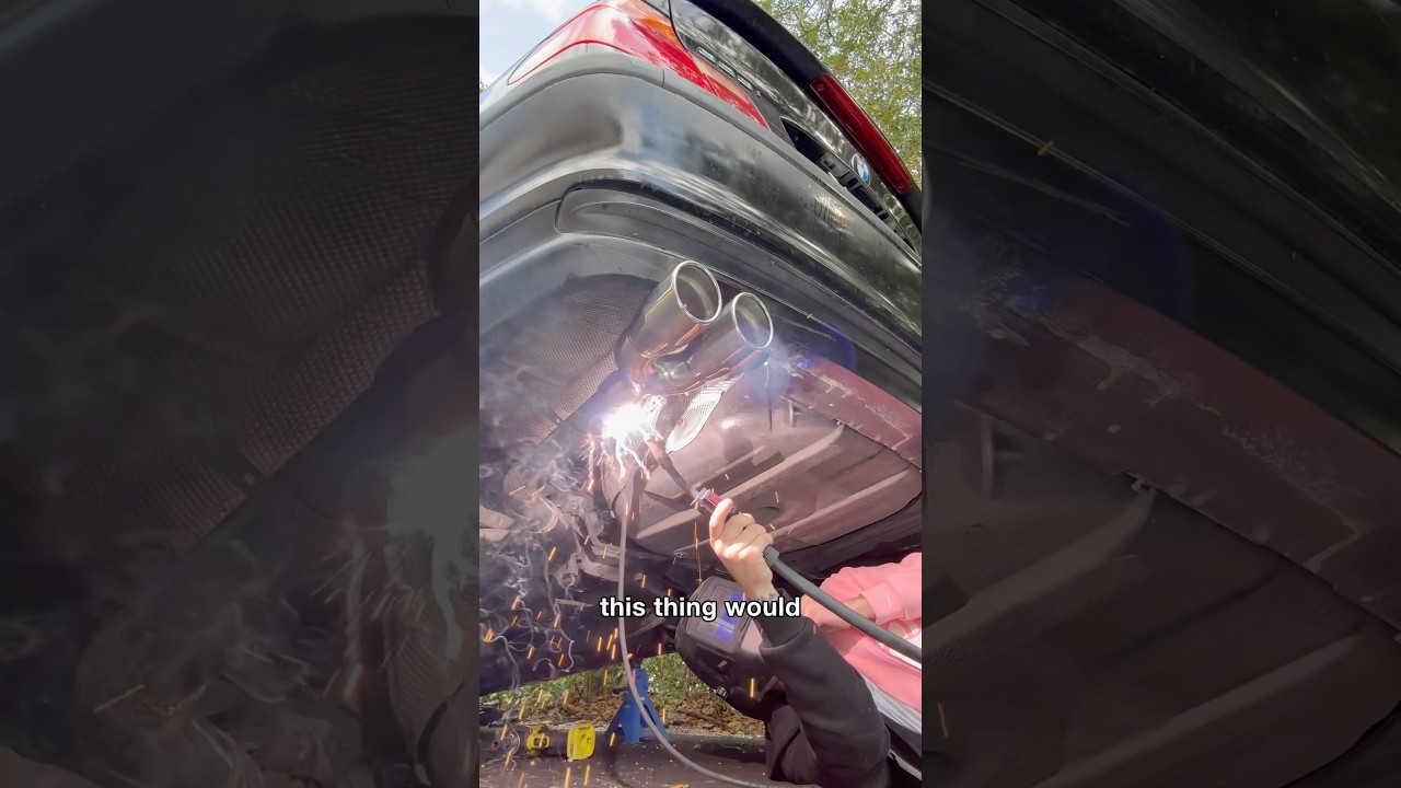 DIY $100 exhaust&hellip;worth it???? #e46 #beamer #bmw #cars #exhaust #diy #welding #straightpipe