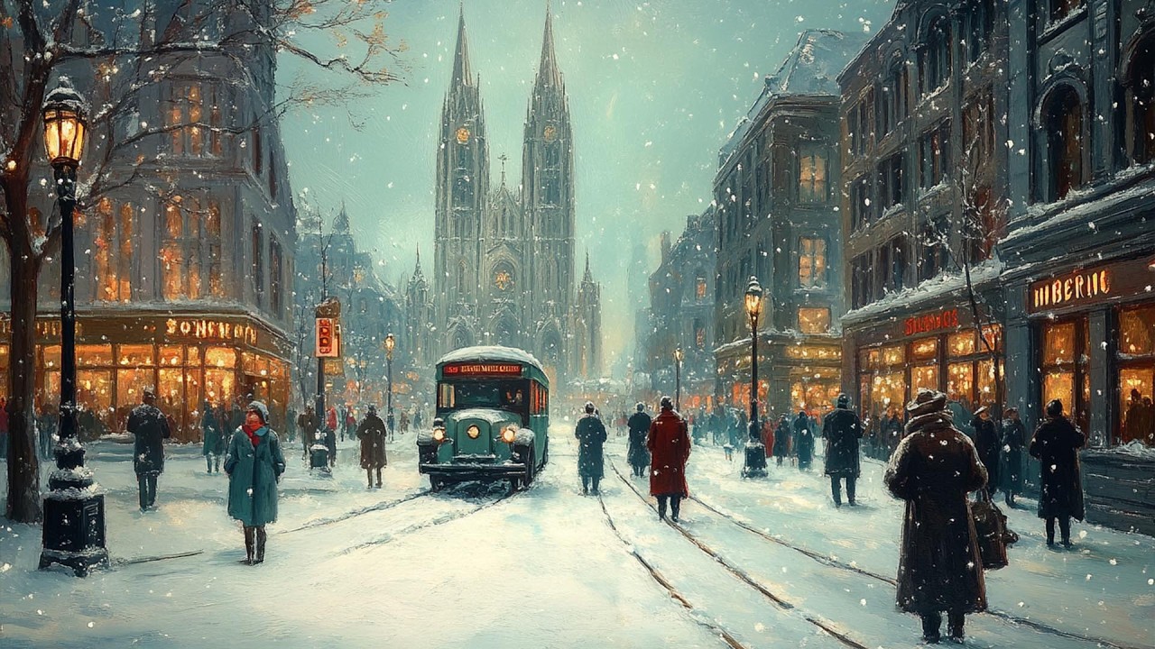 Cozy 1950's Coffee Shop at New York: Vintage Holiday Classics &  Vintage Soul  Songs ❄️