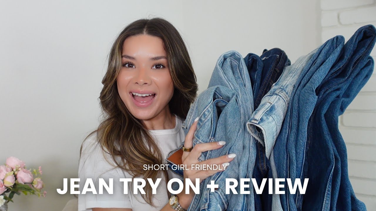my FAVORITE Jeans | Try On + Review | PETITE & SHORT jeans | Abercrombie, Agolde, ANINE BING, Levi's
