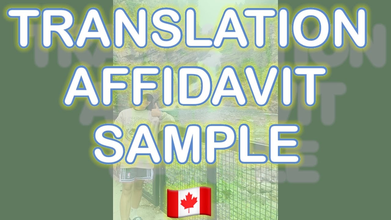Translation Affidavit sample for Spousal Sponsorship 2022