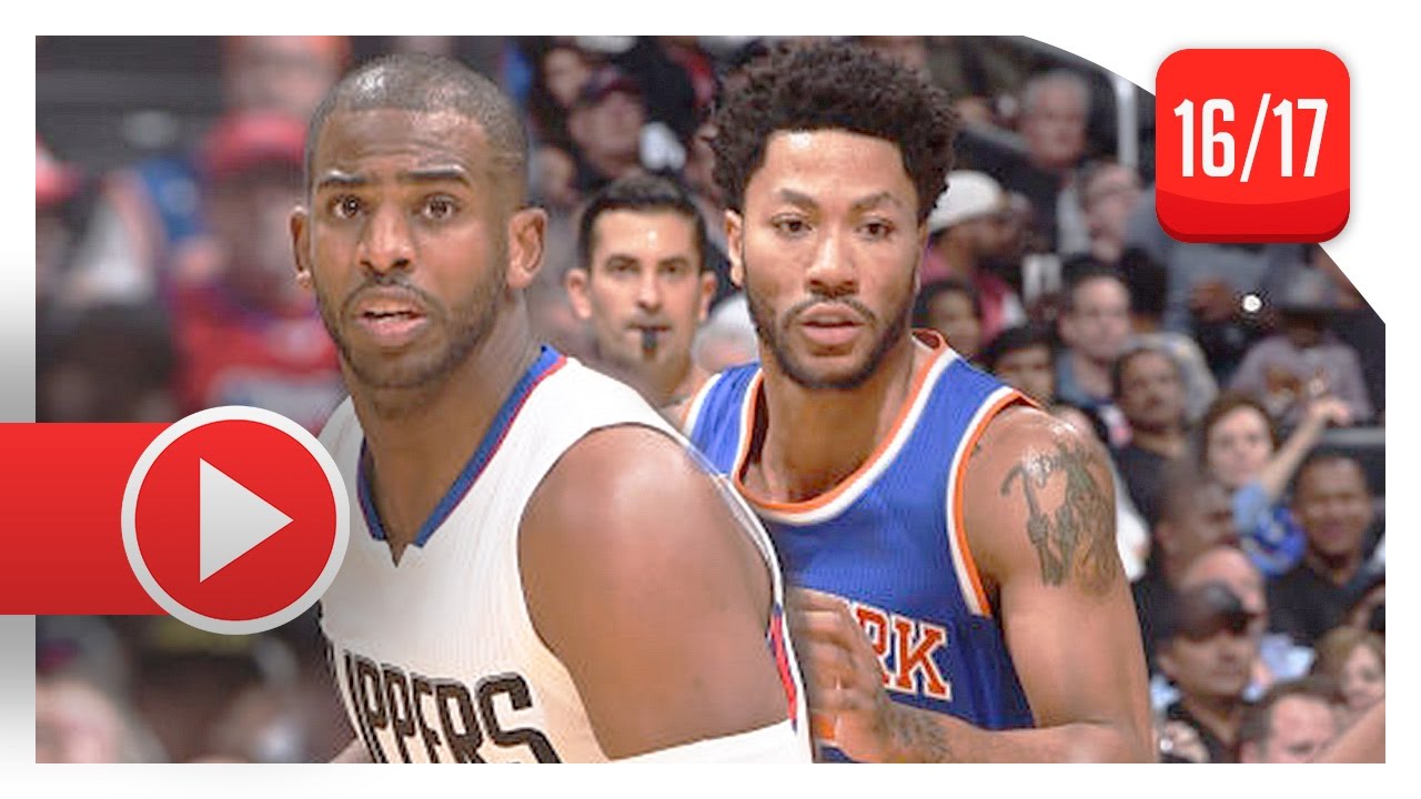 Chris Paul vs Derrick Rose PG Duel Highlights (2017.03.20) Clippers vs Knicks - SICK!