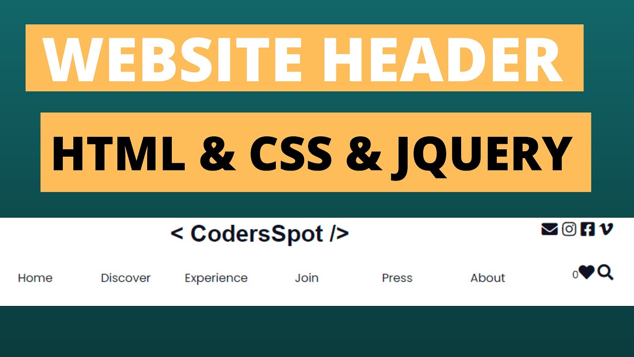 How To Make A Website Header Using HTML And CSS Step By Step | Web Design | Website Development - 1