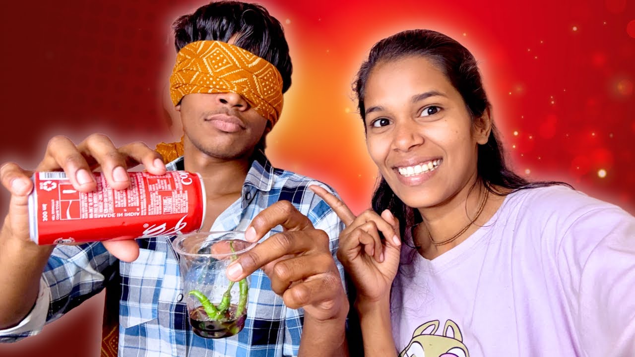 BlindFold Drink Challenge😨Mirchi Khana Pada