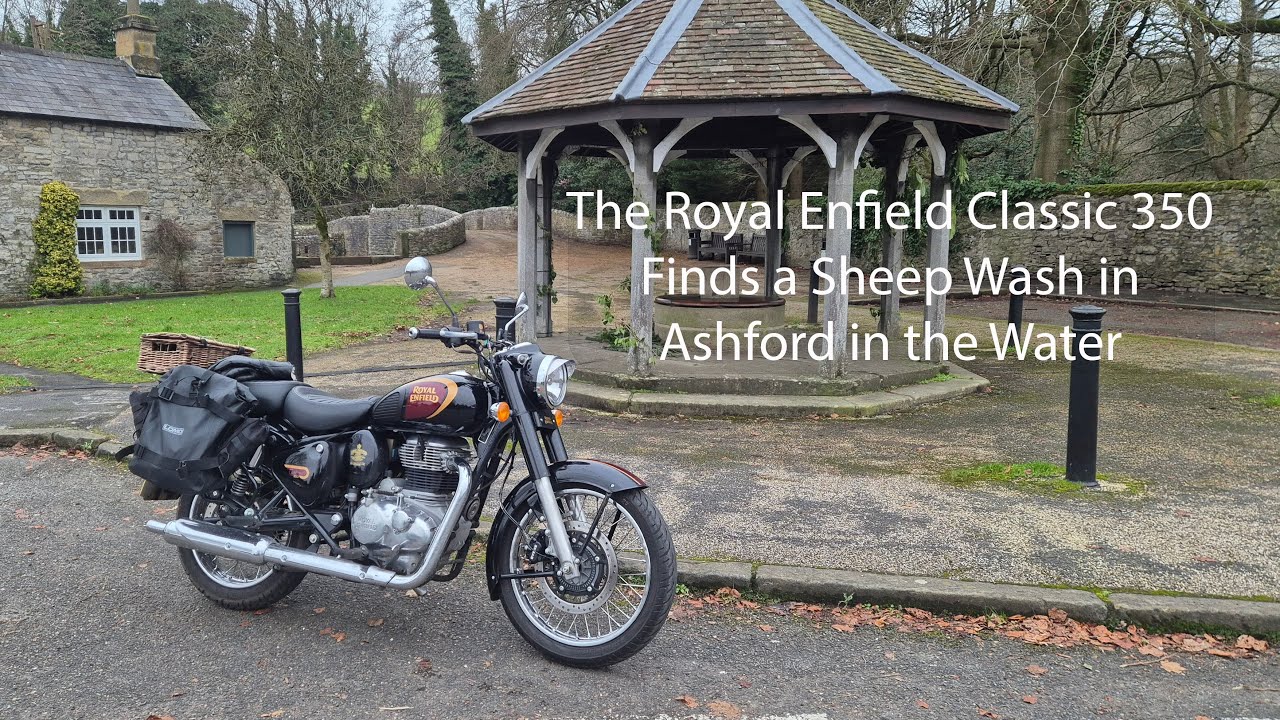 The Royal Enfield Classic 350 Finds a Sheep Wash in Ashford in the Water.