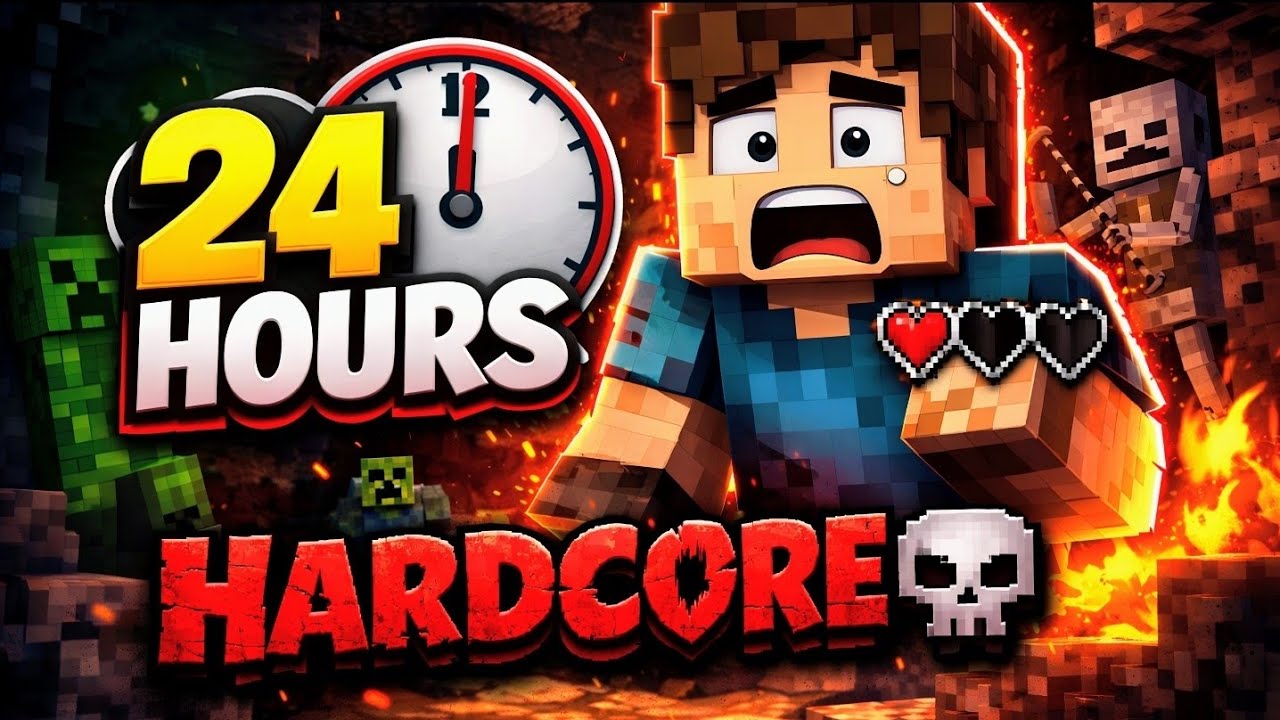 Can I Survive 24 Hours in Minecraft Hardcore💀