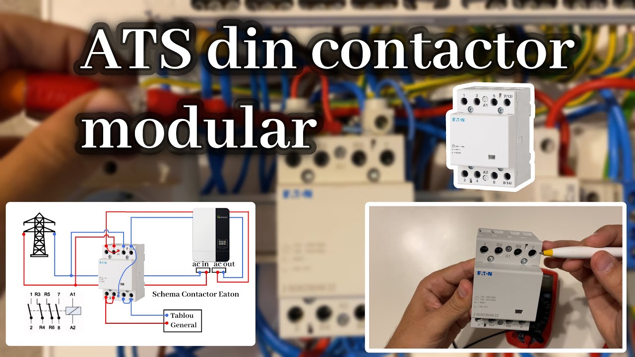 Contactor modular utilizat drept ATS (comutator automat de retea) pentru sistem fotovoltaic
