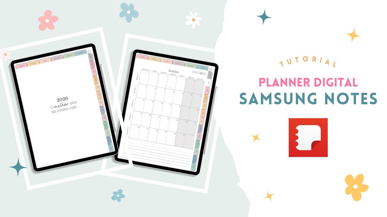 Como usar o Planner Digital 2026 no Samsung Notes — passo a passo completo