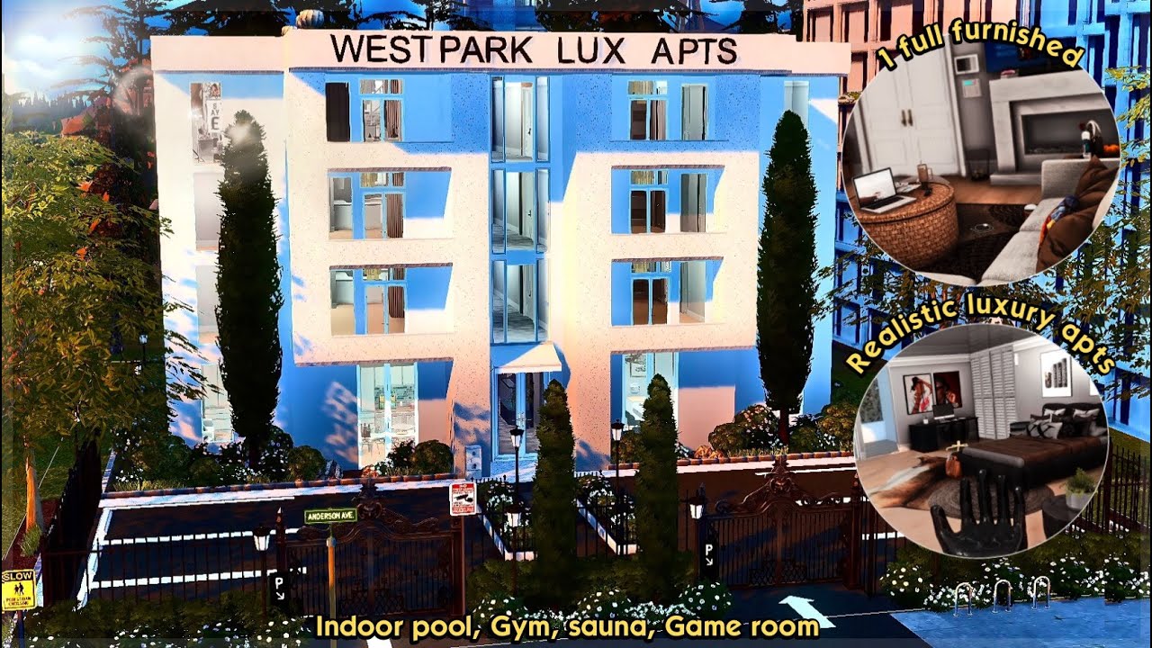 LUXURY REALISTIC APARTMENT COMPLEX │POOL, SAUNA, GYM, GAME ROOM│THE EXIST SAVE FILE│ The Sims 4