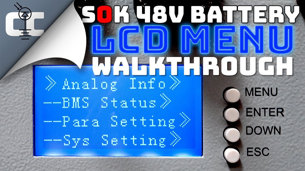 Аккумулятор SOK SK48v100 LiFePO4: пошаговое руководство по меню