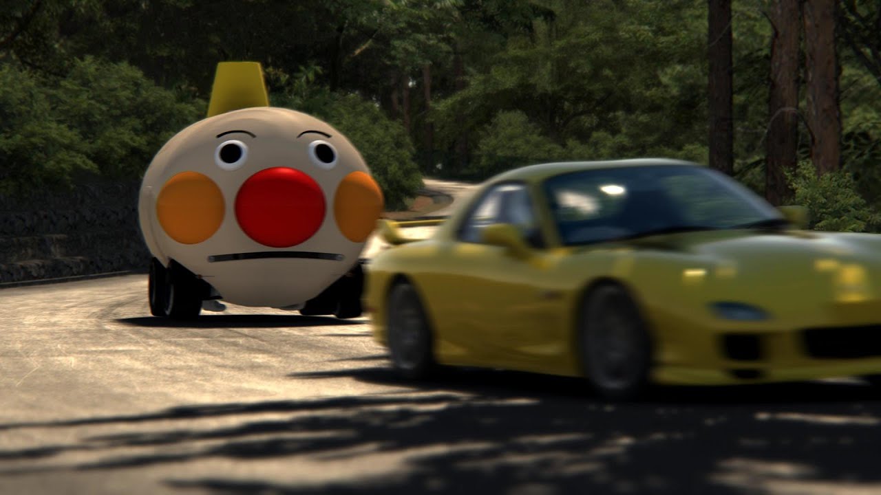 急いで顔を届けたいのに走り屋に邪魔されるアンパンマン号　群馬サイクルスポーツセンター(asetto corsa)