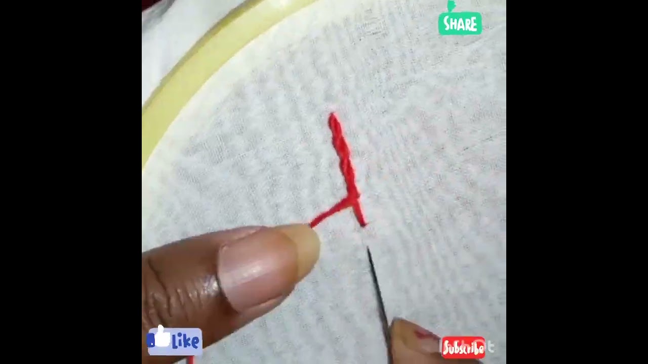 Portuguese knotted stem stitch.#shorts
