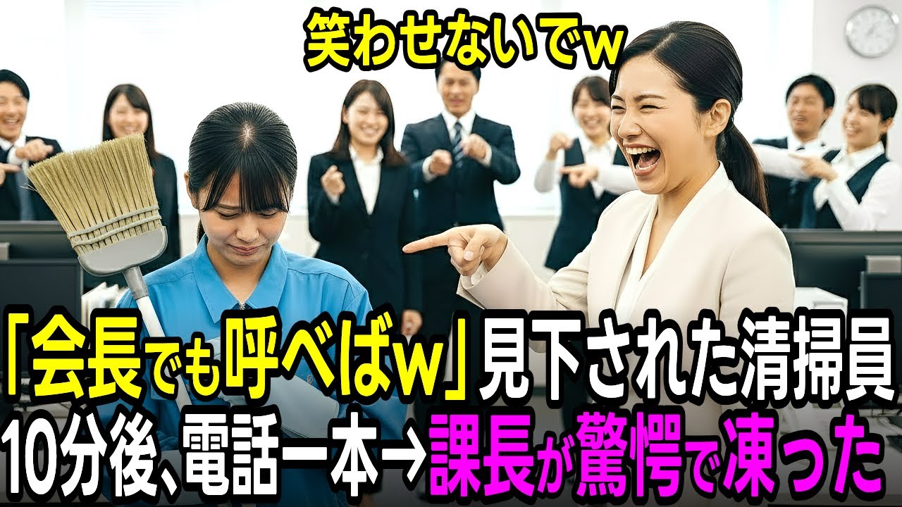 「私のパパはここの社長よ！悔しければ会長でも呼びなさいw」チームリーダーに見下された清掃員の女性。「……わかりました」そう言って電話をかけた結果――。【感動する話】【スカッとする話】【朗読】