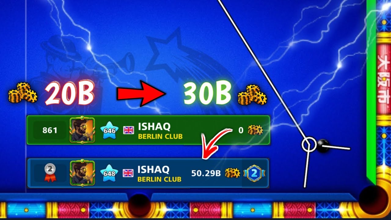 Zero To 50 Billions Wining - 10B Coins + League Top 2nd Rank - 8 ball pool by unknown gamer 8bp