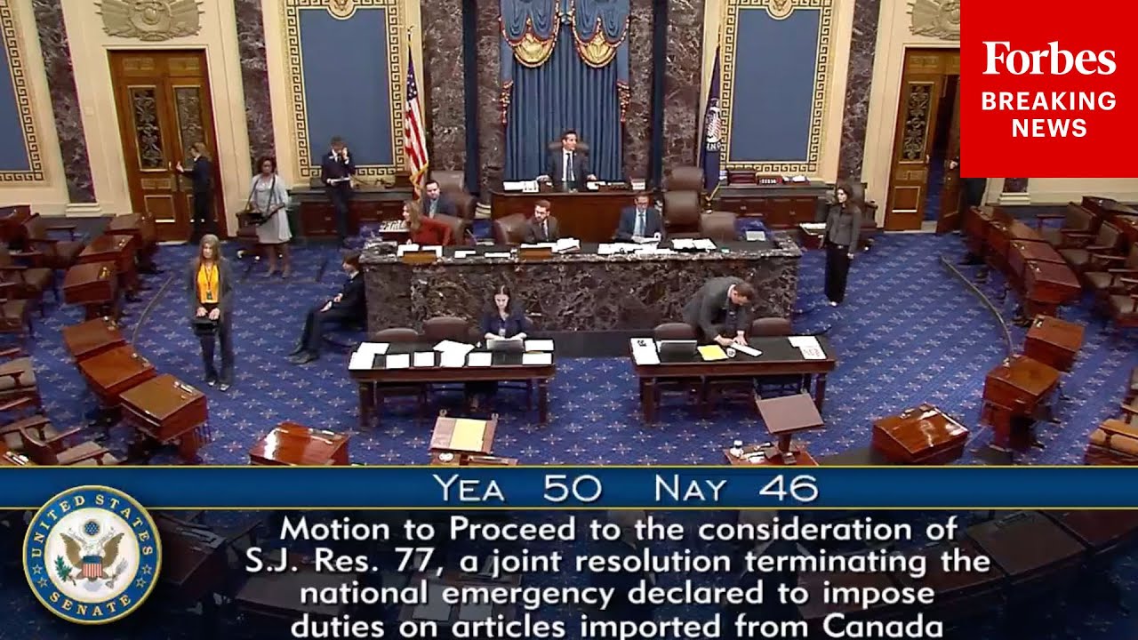 BREAKING NEWS: Senate Resolution To End President Trump&rsquo;s Tariffs On Canada Passes In The Senate