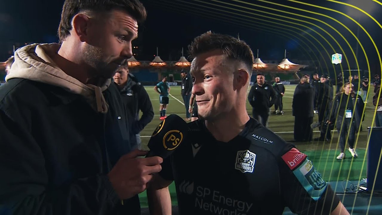 George Horne in conversation after Glasgow Warriors' loss against Vodacom Bulls