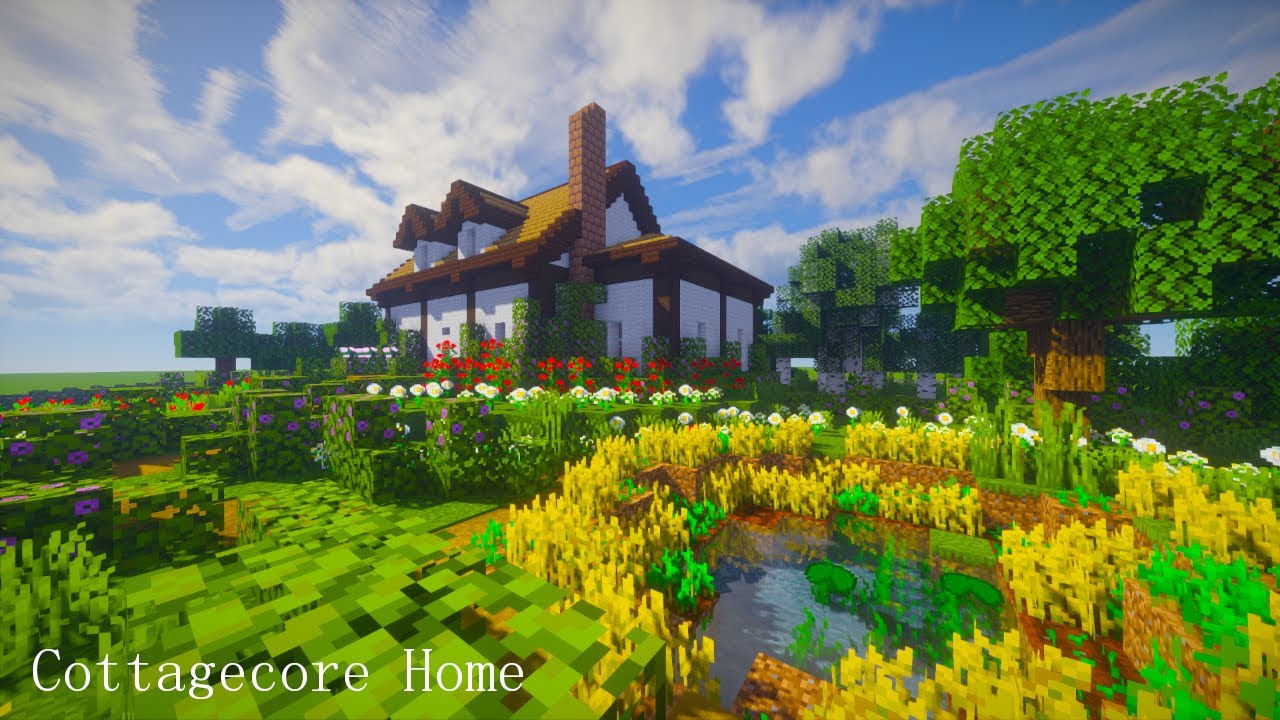 Minecraft | Interior & Garden! Easy Aesthetic Cottagecore House Tutorial🏠(Part 2)