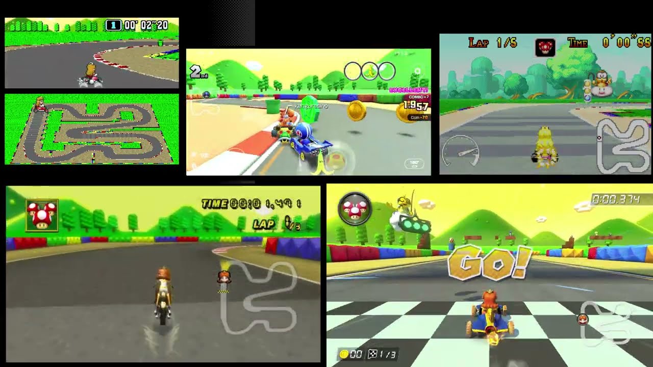 Evolution of SNES Mario Circuit 3 in the Mario Kart Series (1992-2022) (updated)