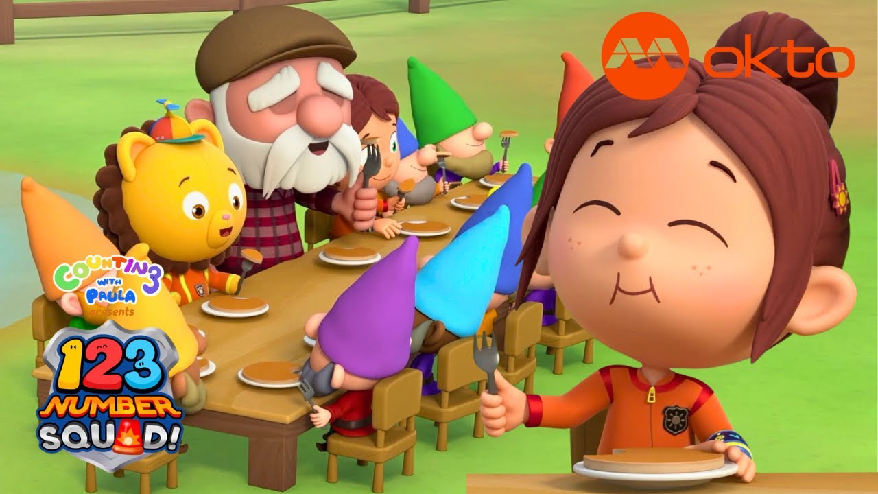 8 PANCAKES for 8 GNOMES... how many ingredients is that? ! | 123 Number Squad S3E08 | @mediacorpokto