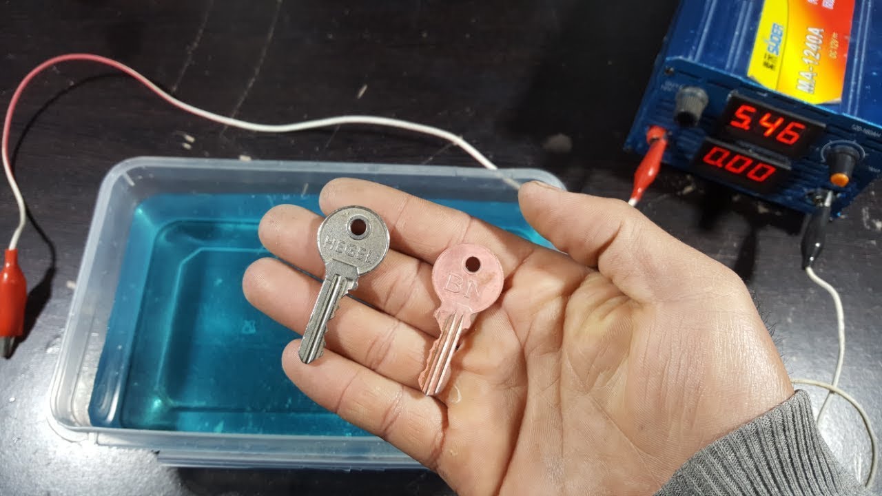 فكرة طريقة طلاء المعدن بل النحاس ب٥ ثواني فقط  Coating the metal with copper in just 5 seconds