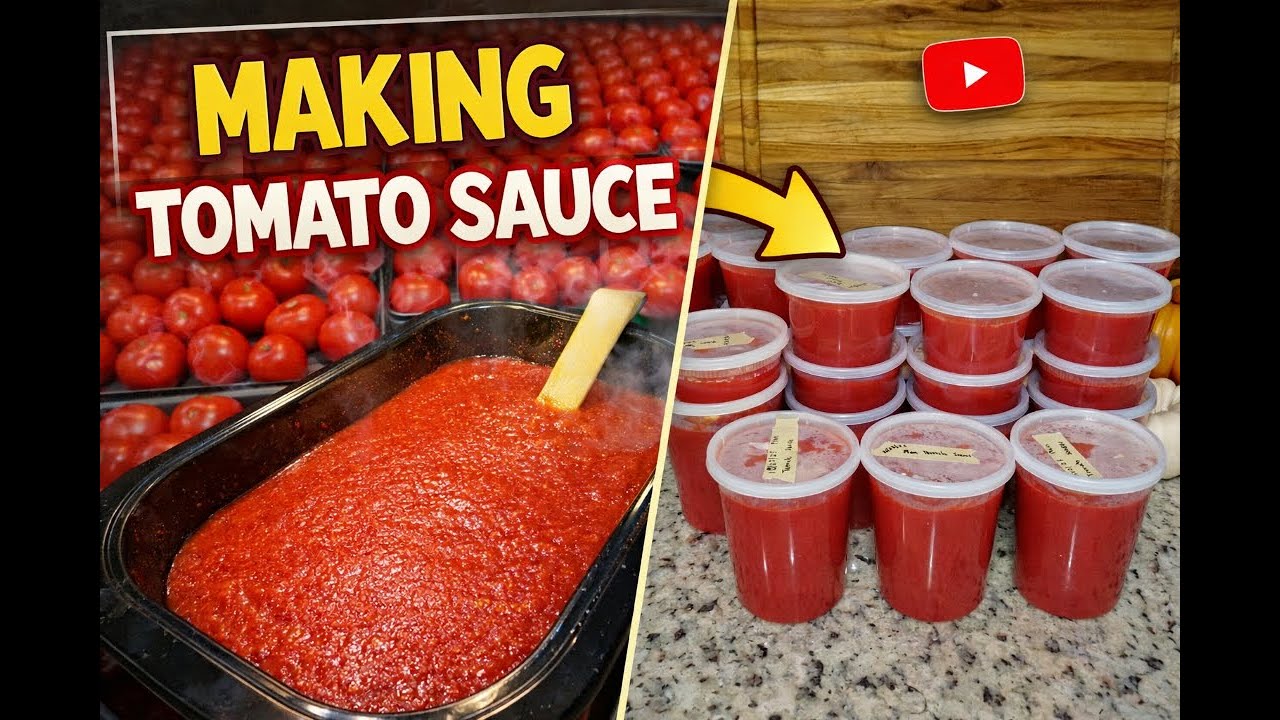 Turning Frozen Garden Tomatoes into Rich Homemade Sauce