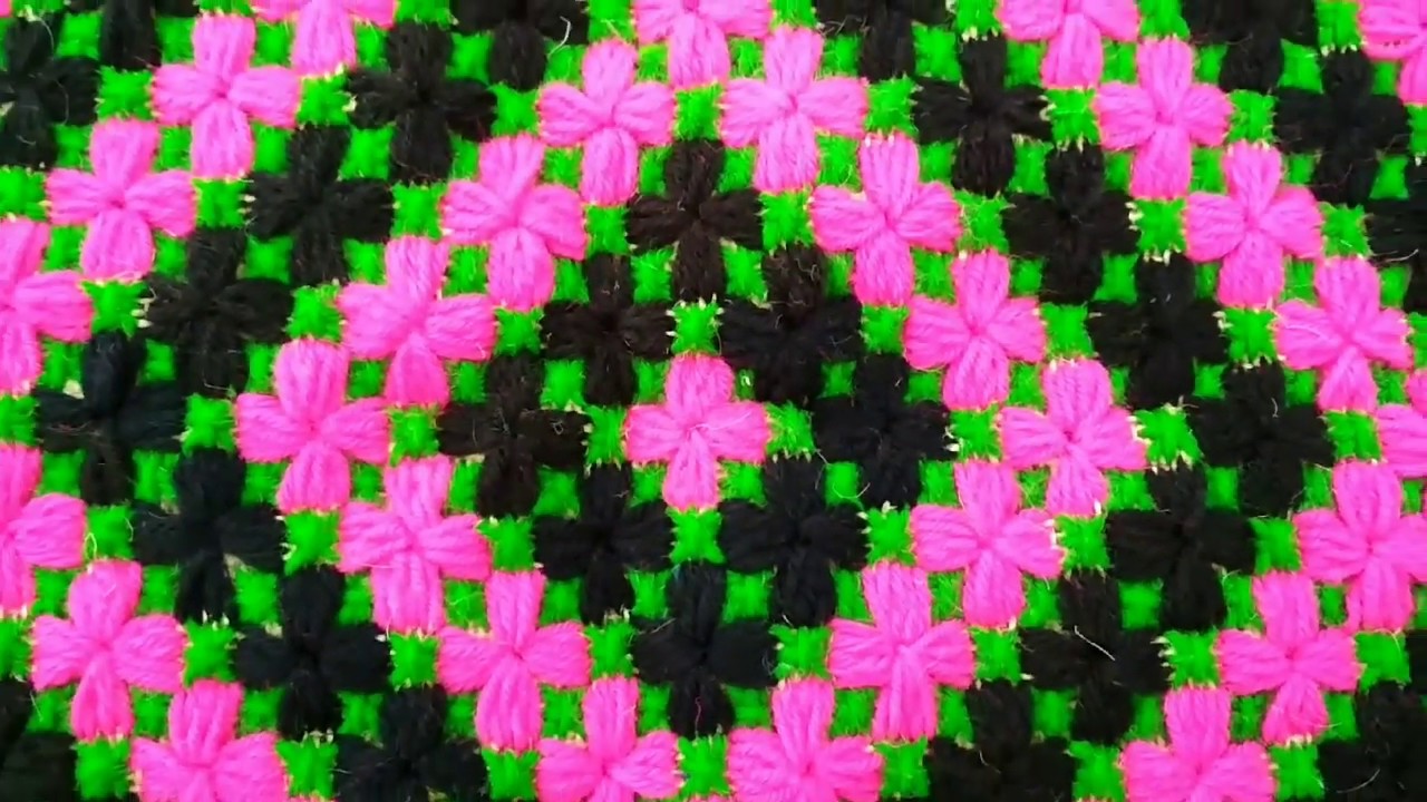 Woolen sitting mat making on jute mat.Woolen flower sitting mat/door mat making easily.