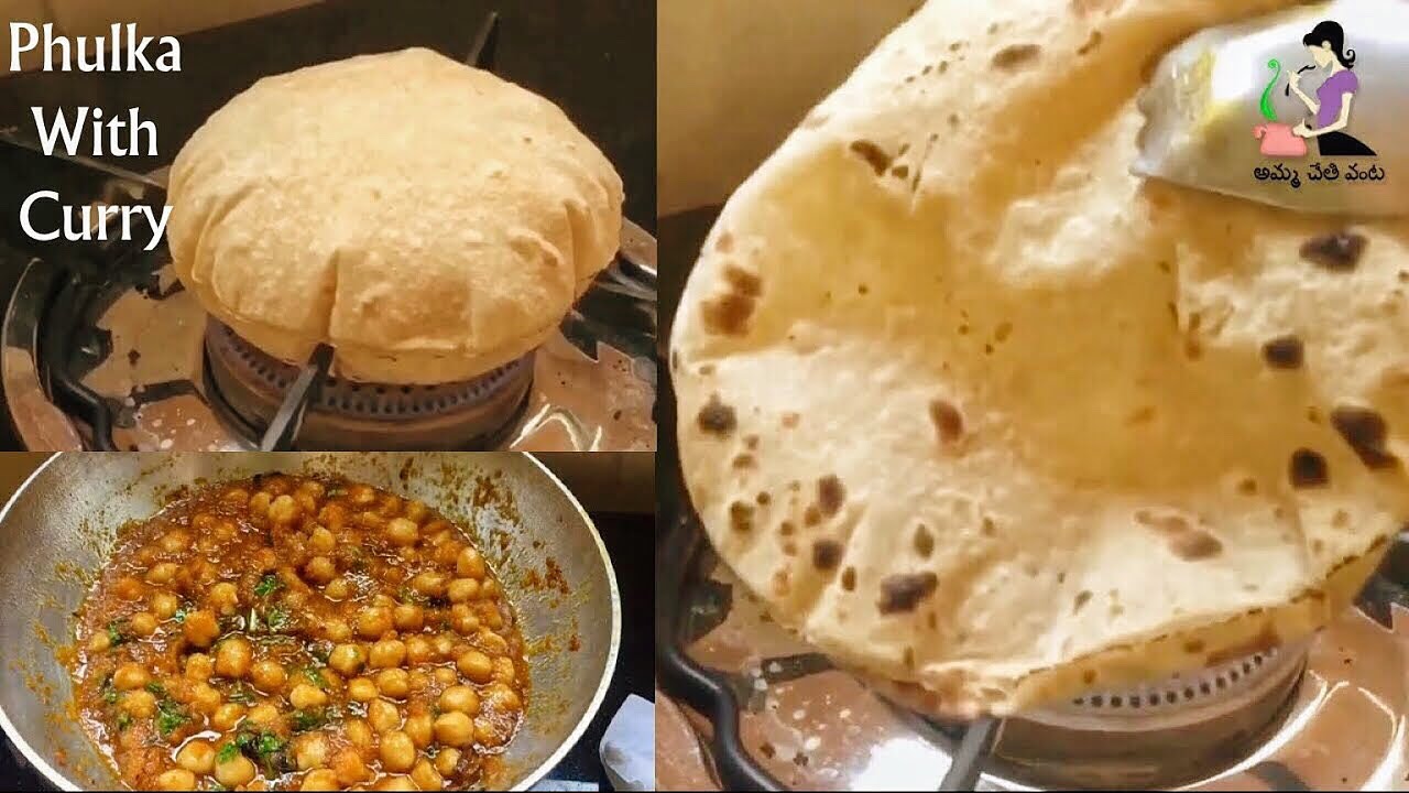 పుల్కా రోటి మెత్తగా రావాలంటే//Soft Pulka Recipe With Chole Masala Curry//Pulka Roti Recipe In Telugu